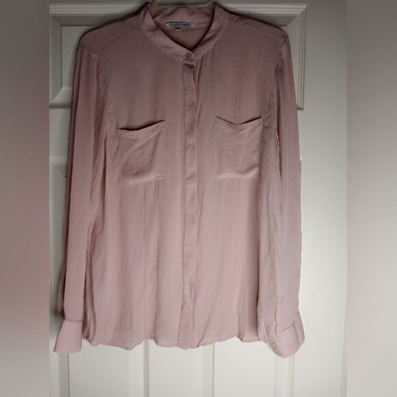 Rebecca Minkoff M 100% SILK Longsleeves Pockets Buttons Up Women's Shirt Blouse. - Picture 1 of 6